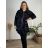 Damen-Langarm-Hoodie mit schwachem Reißverschluss (L/XL/2XL, EINE GRÖSSE) ITALIAN FASHION IMB22181 56/58 schwarz