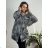 Damen-Langarm-Hoodie mit schwachem Reißverschluss (L/XL/2XL, EINE GRÖSSE) ITALIAN FASHION IMB22181 56/58 schwarz
