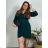 Shirt verlängert 3/4 Langarm Damen (L/XL/2XL ONE SIZE) ITALIAN FASHION IM423025 44 dunkles Petroleum