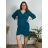 Shirt verlängert 3/4 Langarm Damen (L/XL/2XL ONE SIZE) ITALIAN FASHION IM423025 44 dunkles Petroleum