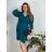 Shirt verlängert 3/4 Langarm Damen (L/XL/2XL ONE SIZE) ITALIAN FASHION IM423025 44 dunkles Petroleum
