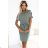 240-4 ROXI Kleid mit asymmetrischem Rock und Gürtel - olivfarben
