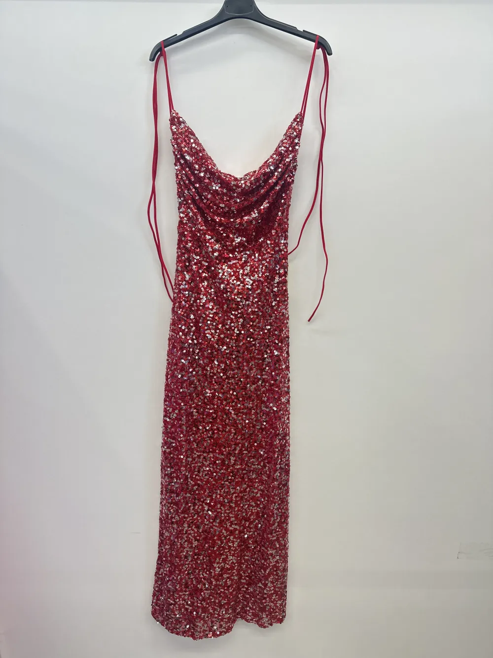 Langes elegantes Pailletten-Partykleid mit Trägern für Damen (S/M/L EINHEITSGRÖSSE) ITALIAN FASHION IMPSH2583785