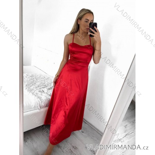 Šaty letní na ramínka dámské (S/M ONE SIZE) ITALSKÁ MÓDA IMPBB22B21841 S / M rot