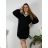 Jacke Extended Slim Langarm Damen Übergröße (48/50/52 ONE SIZE) ITALIAN FASHION IM424658 56/58 schwarz