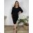 Kurzarmkleid für Damen in Übergröße (L-3XL) POLISH FASHION PMF20013 44 schwarz