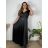 Langes, lässiges Kurzarmkleid für Damen (Einheitsgröße S/M) ITALIAN FASHION IMPSH246540XL/DUR  dunkelblau