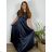 Langes, lässiges Kurzarmkleid für Damen (Einheitsgröße S/M) ITALIAN FASHION IMPSH246540XL/DUR  dunkelblau