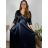 Langes, lässiges Kurzarmkleid für Damen (Einheitsgröße S/M) ITALIAN FASHION IMPSH246540XL/DUR  dunkelblau