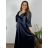 Langes, lässiges Kurzarmkleid für Damen (Einheitsgröße S/M) ITALIAN FASHION IMPSH246540XL/DUR  dunkelblau
