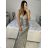 Trägerloses langes Partykleid aus Satin für Damen (44/46 EINHEITSGRÖSSE) ITALIAN FASHION IMPSH246357XL