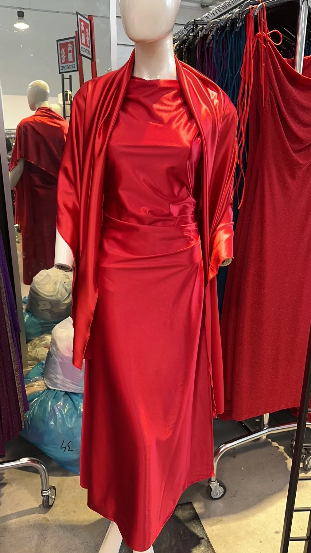 Wickelkleid aus Satin für Damen (S/M/L EINHEITSGRÖSSE) ITALIAN FASHION IMPSH25666raso