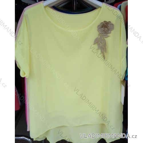 Tunika kurze Ärmel Damen (uni l-2xl) ITALIENISCHE Mode IM617031
