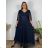 Kleid Kurzarm Damen (Uni L-2XL) ITALIENISCH MODA IMS25STELLA