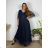 Kleid Kurzarm Damen (Uni L-2XL) ITALIENISCH MODA IMS25STELLA