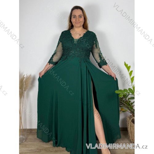 Elegantes Spitzenpartykleid mit 3/4-Ärmeln für Damen (2XL-5XL) ITALIAN FASHION IMS259028