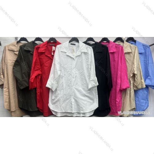 Übergroßes Damenhemd mit 3/4-Ärmeln (40/42/44 EINHEITSGRÖSSE) ITALIAN FASHION IMBM25012