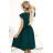 348-11 SCARLETT - ausgestelltes Kleid mit Ausschnitt - grün