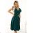 348-11 SCARLETT - ausgestelltes Kleid mit Ausschnitt - grün