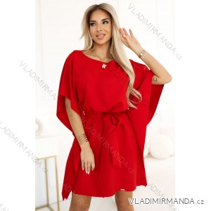 287-35 SOFIA Schmetterlingskleid mit Taillenband - Rot