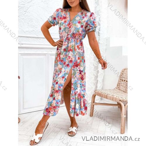 Kurzärmliges Sommer-Freizeitkleid für Damen (S/M/L EINHEITSGRÖSSE) ITALIAN FASHION IMWGB25022