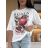 Damen Kurzarm-Oversize-T-Shirt (S/M/L Einheitsgröße) ITALIAN FASHION IMWGS25002