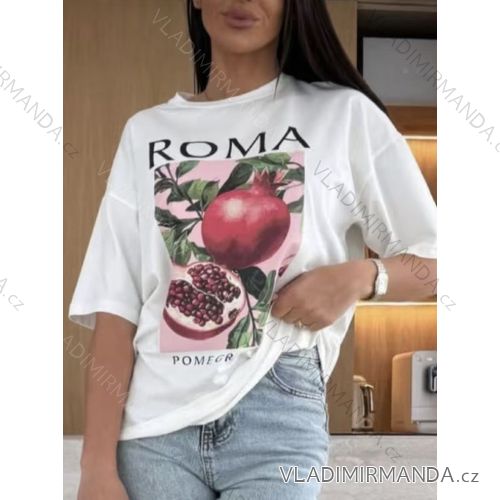 Damen Kurzarm-Oversize-T-Shirt (S/M/L Einheitsgröße) ITALIAN FASHION IMWGS25002