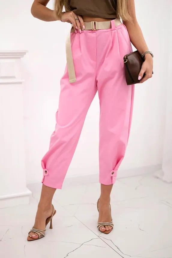 Elegante Hose mit Gürtel 3/4 kurz Damen (S/M/L Einheitsgröße) ITALIAN FASHION IMPLI257048