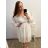 Damen Warmes Langarmkleid (L / XL ONE SIZE) ITALIAN FASHION IM422VERONA dunkelblau XL/2XL