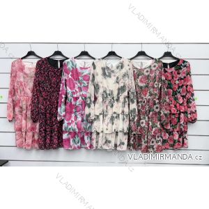 Kurzes Chiffon-Kleid mit langen Ärmeln und Blumenmuster für Damen (S/M/L EINHEITSGRÖSSE) ITALIAN FASHION IMWKK25013