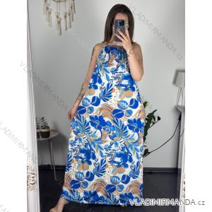 Langes Sommer Damenkleid (uni s-m) ITALIAN FASHION IMM20119
