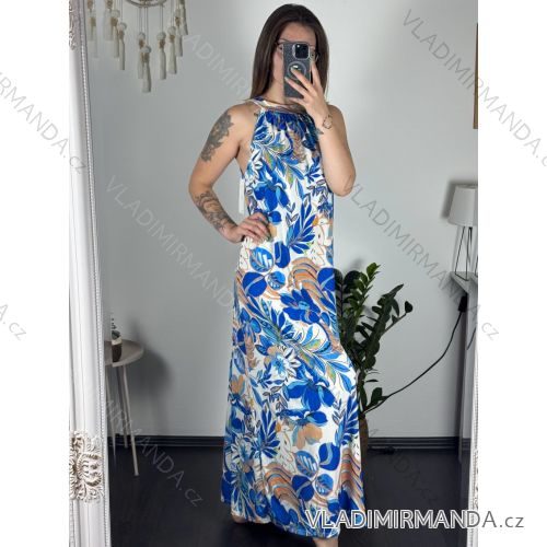 Langes Sommer Damenkleid (uni s-m) ITALIAN FASHION IMM20119