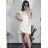 Sommerkleid Langarm geblümte Damen (UNI S / L) ITALIAN FASHION IMK20150 36 béžová