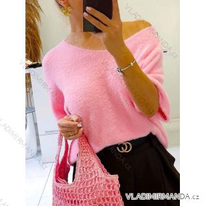 Warmer, pelziger Mohair-Kurzarmpullover für Damen (S/M/L, EINHEITSGRÖSSE) ITALIAN FASHION IMWCH25002