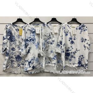 Langärmlige Baumwolltunika für Damen (S/M/L EINHEITSGRÖSSE) ITALIAN FASHION IMWCP25018