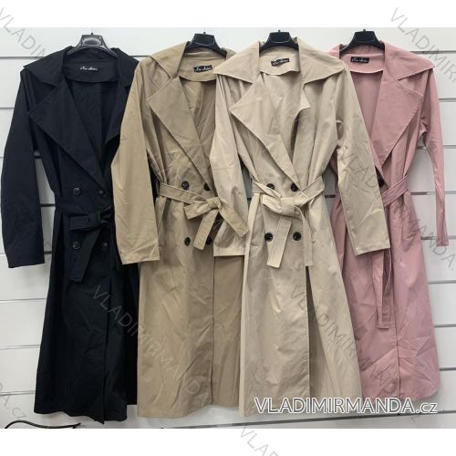 Dünner Frühlingsmantel mit Gürtel, lange Ärmel, Damen (S/M/L ONE SIZE) ITALIAN FASHION IMWCP25026