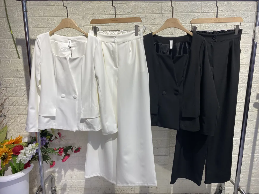 Set aus eleganter Langarmjacke und langer Hose für Damen (S/M/L ONE SIZE) ITALIAN FASHION IMPGM258312