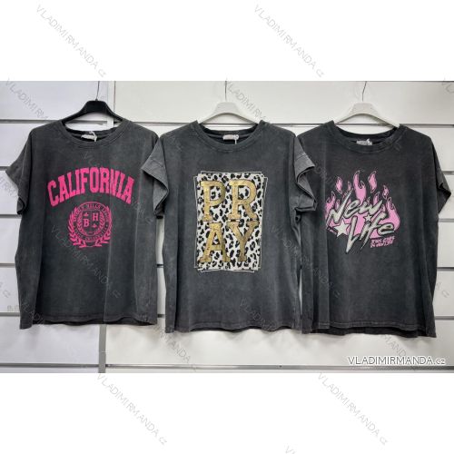 Übergroßes Kurzarm-T-Shirt für Damen (S/M/L, EINHEITSGRÖSSE) ITALIAN FASHION IMWF25001
