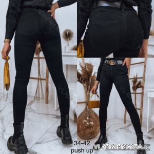 Lange Push-Up-Jeans für Damen mit Gürtel, Übergröße (34-42) TRA25004