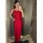 Langes elegantes Partykleid mit Trägern für Damen (S/M/L ONE SIZE) ITALIAN FASHION IMPSH2593328 rot S/M/L