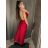 Langes elegantes Partykleid mit Trägern für Damen (S/M/L ONE SIZE) ITALIAN FASHION IMPSH2593328 rot S/M/L