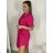 Šaty košilové oversize krátký rukáv dámské (M/L//XL ONE SIZE) ITALSKÁ MÓDA IM422525   dunkelrosa
   M / L
