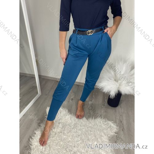 Elegante Hose mit Gürtel für Damen (S/M/L ONE SIZE) ITALIAN FASHION IM425030/DR S/M/L petrolblau