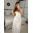 Langes trägerloses Pailletten-Partykleid für Damen (Einheitsgröße S/M) ITALIAN FASHION IMPSH233348 -   weiß -   S / M
