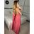 Langes Damenkleid aus Satin mit variabler Bindung Sommer (S / M / L ONE SIZE) ITALIAN FASHION IMM2250677