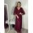 Kleid Kurzarm Damen (Uni L-2XL) ITALIENISCH MODA IMS25STELLA S/M/L dunkler Smaragd