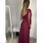 Kleid Kurzarm Damen (Uni L-2XL) ITALIENISCH MODA IMS25STELLA S/M/L dunkler Smaragd