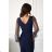 Damen Plus Size (42-46) langes elegantes ärmelloses Partykleid POLISH FASHION PMLBC23265-10 dunkelblau 42