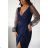 Damen Plus Size (42-46) langes elegantes ärmelloses Partykleid POLISH FASHION PMLBC23265-10 dunkelblau 42