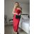 Langes elegantes Partykleid mit Trägern für Damen (S/M/L ONE SIZE) ITALIAN FASHION IMPSH2593328 rot S/M/L